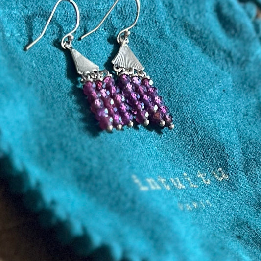 Boucles d'oreilles Théa grenat violet
