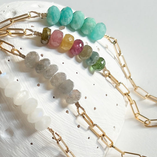 Collier Olivia Labradorite gris bleu